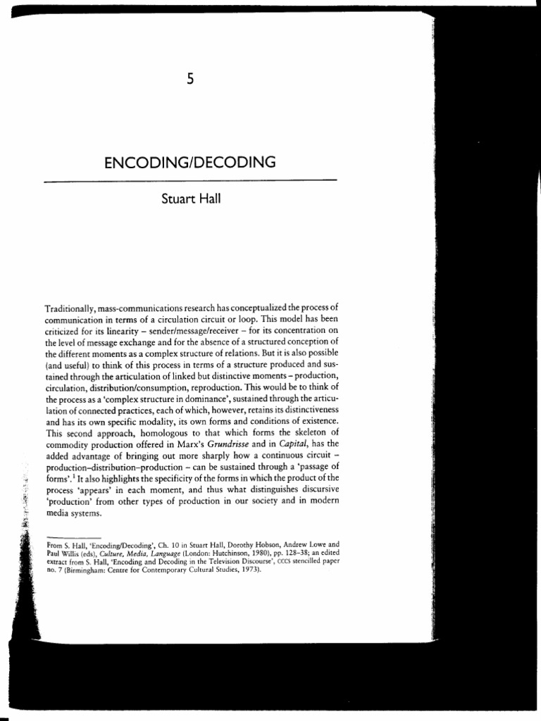 Encoding Decoding Hall | PDF | Code | Discourse