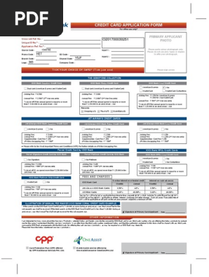 Credit Card Application Form