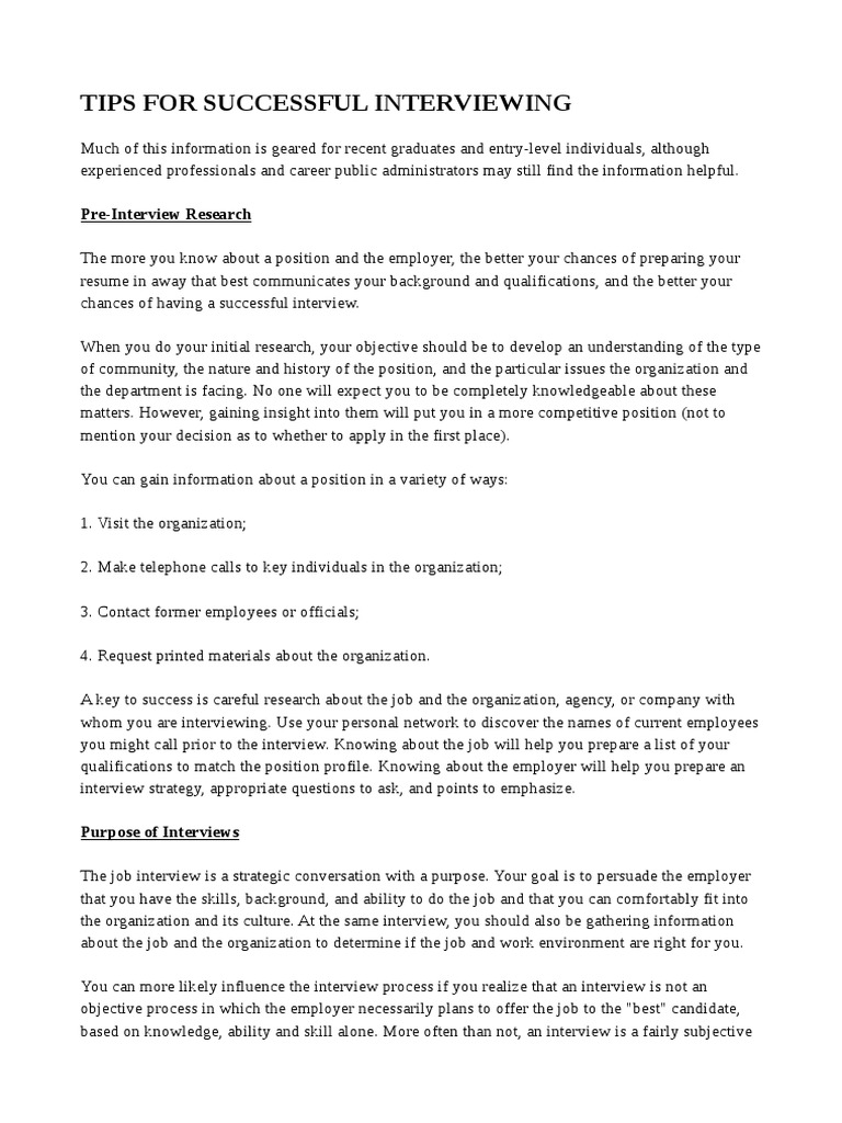 Effective Interviewing Strategies Guide | PDF | Interview | Job Interview