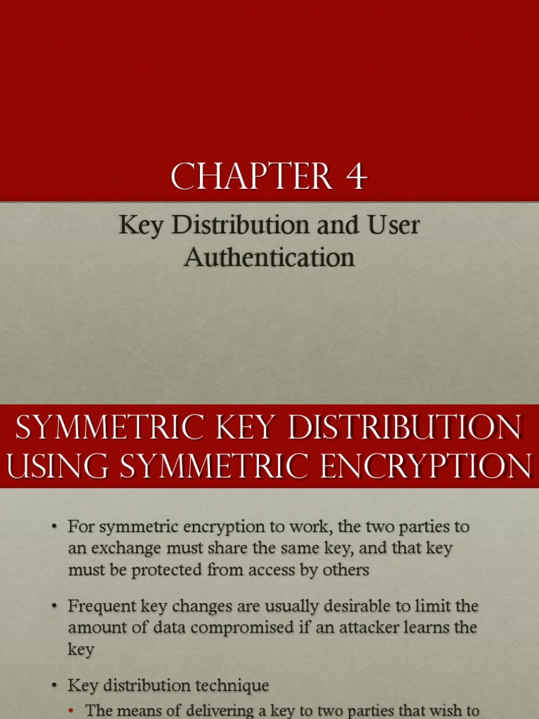 Key Distribution and Authentication Overview | PDF | Public Key ...