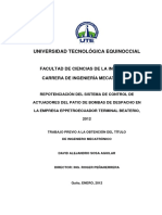 Universidad Tecnológica Equinoccial: Facultad de Ciencias de La Ingeniería Carrera de Ingeniería Mecatrónica