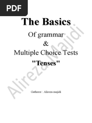 Tenses Multiple Choice Questions Pdf