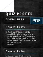 General Rules for a School Quiz Competition