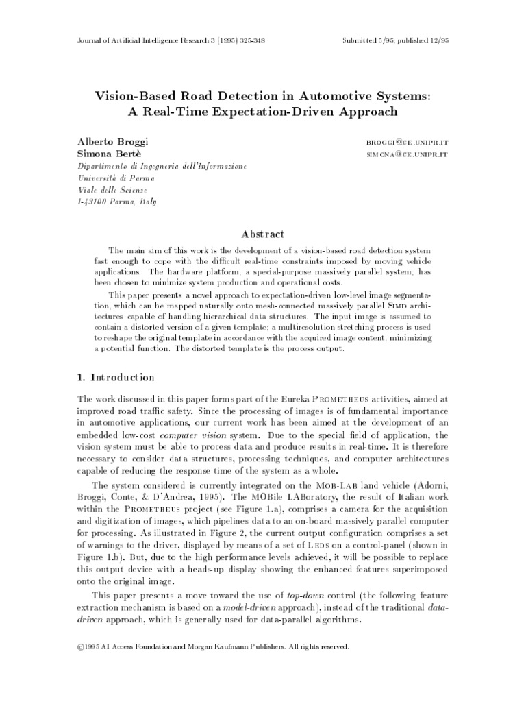 Real-Time Vision-Based Road Detection | PDF | Parallel Computing ...