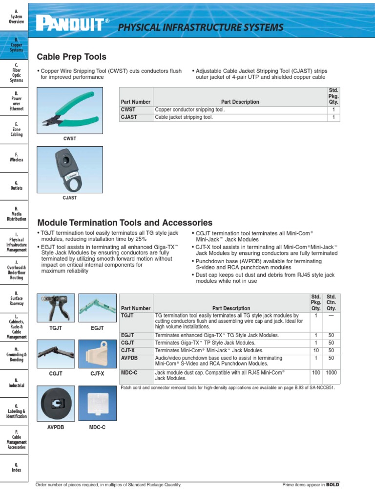 Physical Infrastructure Systems: Cable Prep Tools | PDF | Cable ...