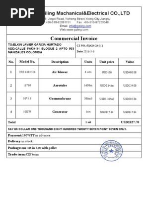 Commercial Invoice