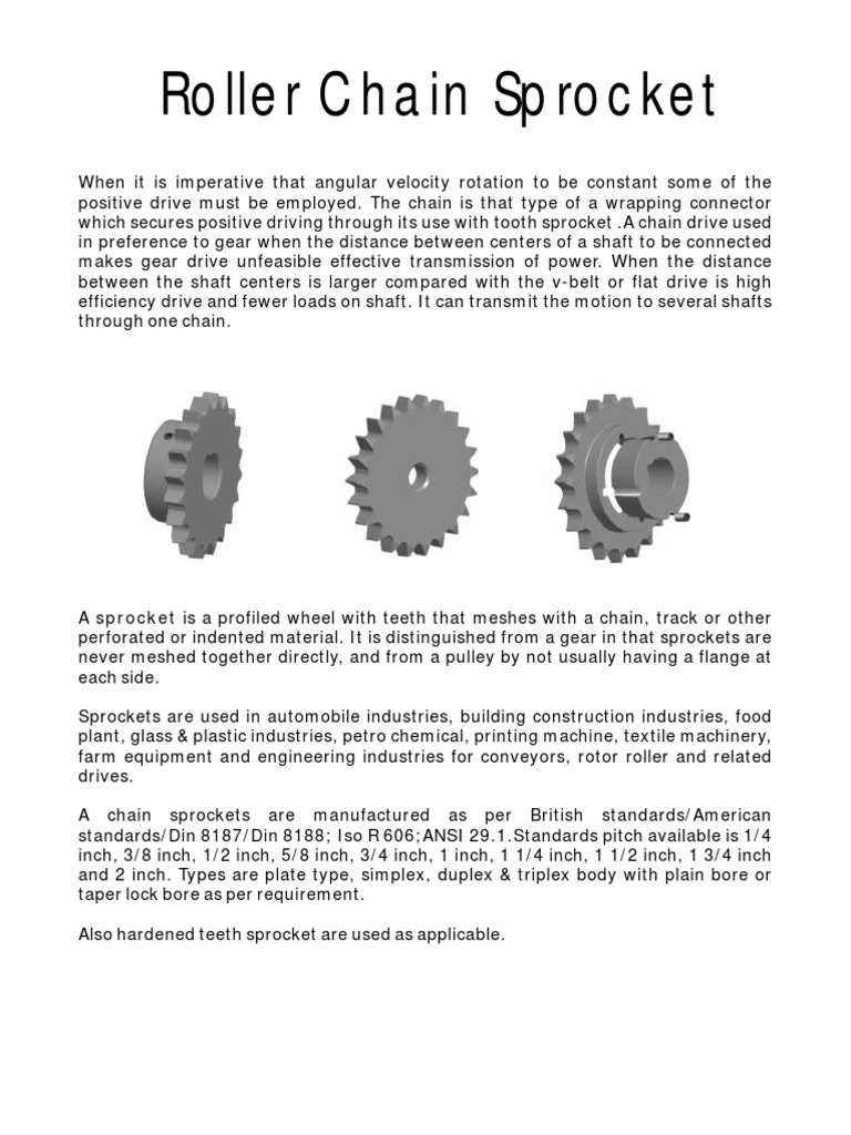 Sprocket PDF | PDF | Transmission (Mechanics) | Gear