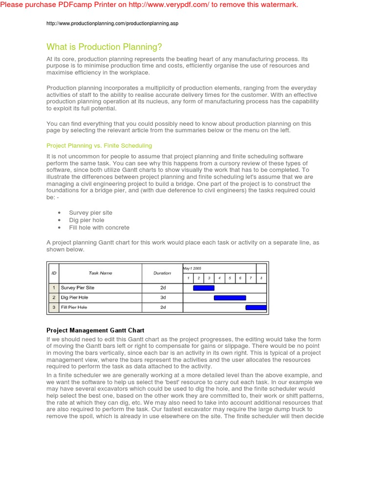 Production Planning and Capacity Management | PDF | Supply Chain ...