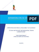 Sistematización de Experiencias - Instituto La Cuculmeca