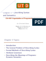 Chapter 3 - Describing Syntax and Semantics: CS-4337 Organization of Programming Languages