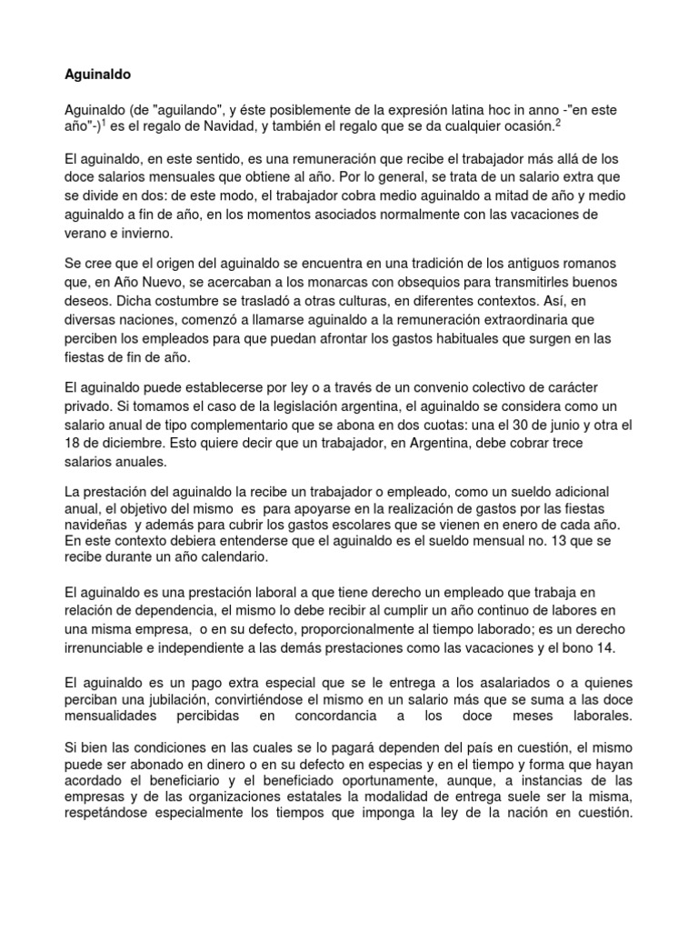 Aguinaldo y Bono 14 en Guatemala | PDF | Vacaciones | Labor
