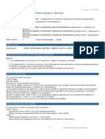 Fluid Dynamic Technologies in Vehicles: Teaching Unit: Academic Year: Coordinating Unit