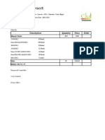 Club Reef Resort: Description Quantity Price Debit