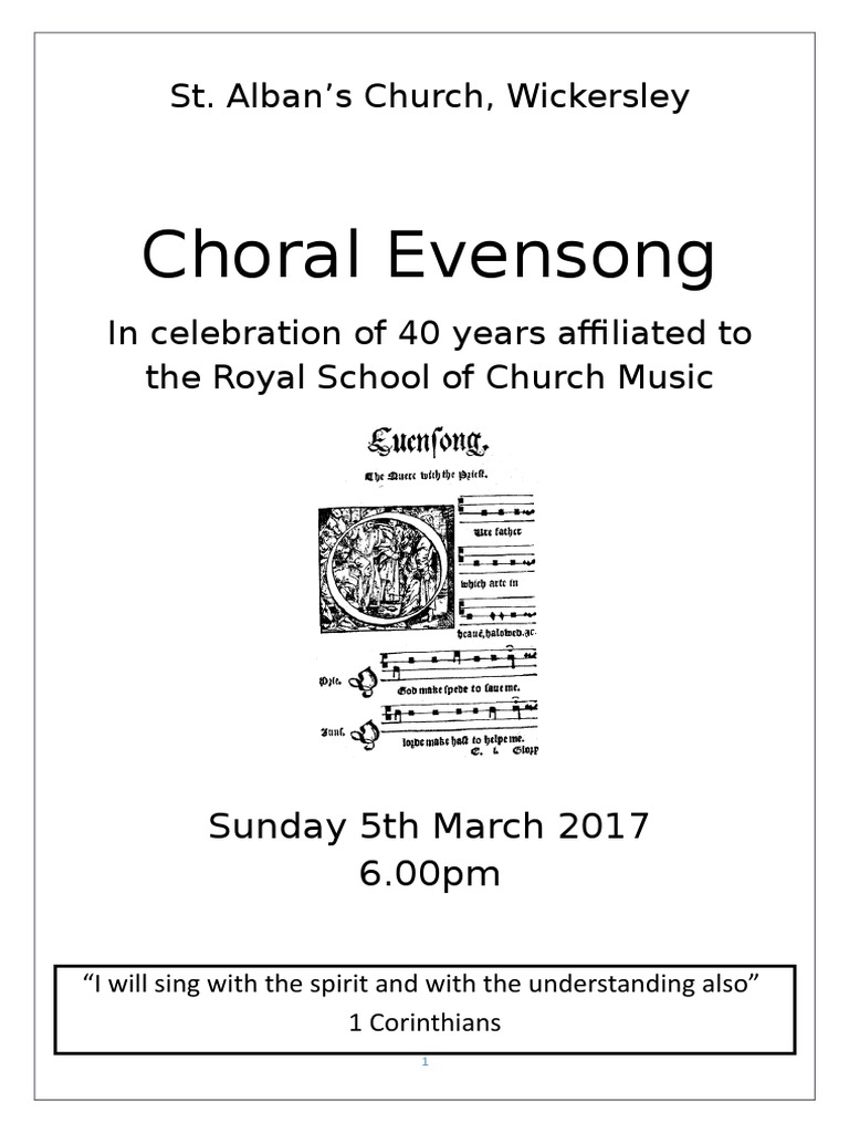 Evensong Order of Service | PDF | Glory (Religion) | Mercy