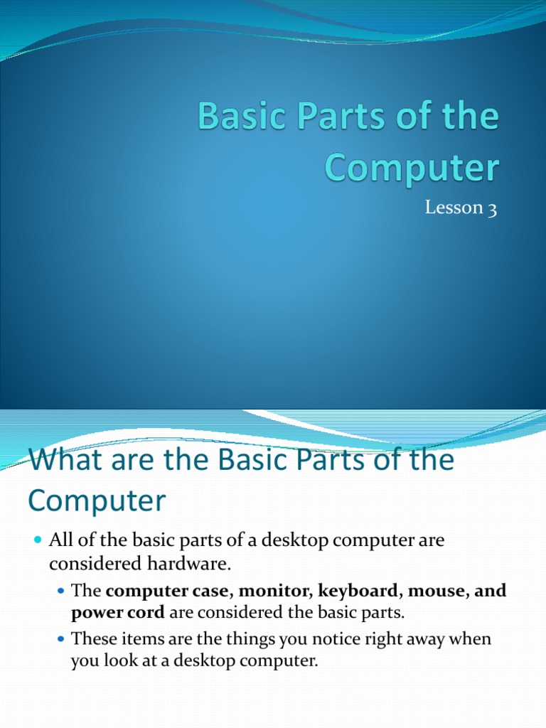 Basic Computer Hardware Components | PDF | Computer Monitor | Computer ...