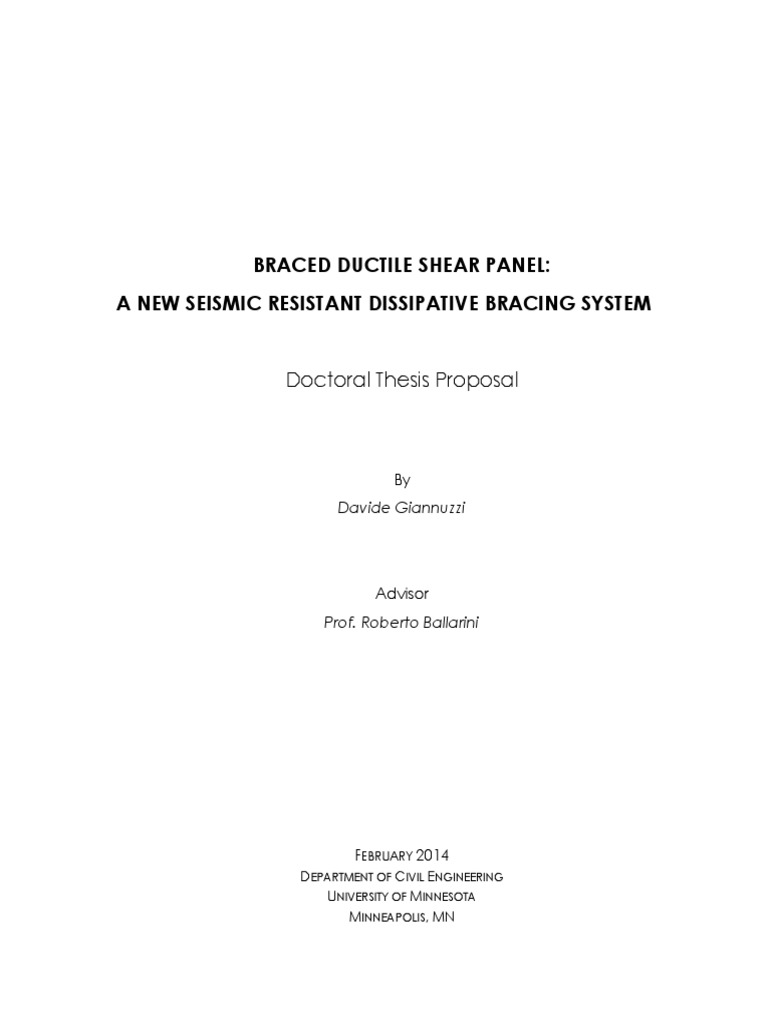 Braced Ductile Shear Panel A New Dissipative Bracing System PDF