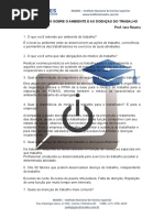 Questionário Sobre o Ambiente e as Doenças Do Trabalho 