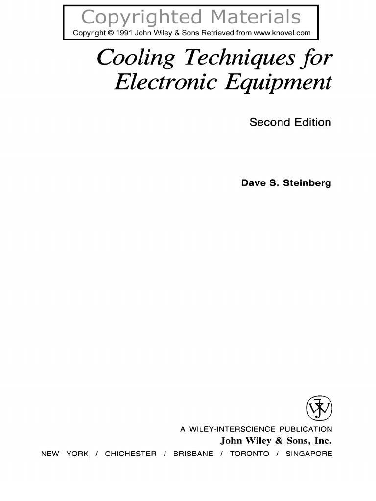 Cooling Techniques For Electronic Equipment PDF PDF Heat Transfer