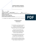 Evaluación de Lenguaje y Comunicación. II UNIDAD