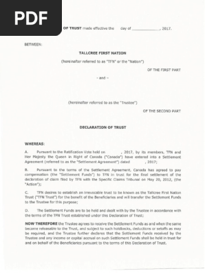 Declaration of Trust