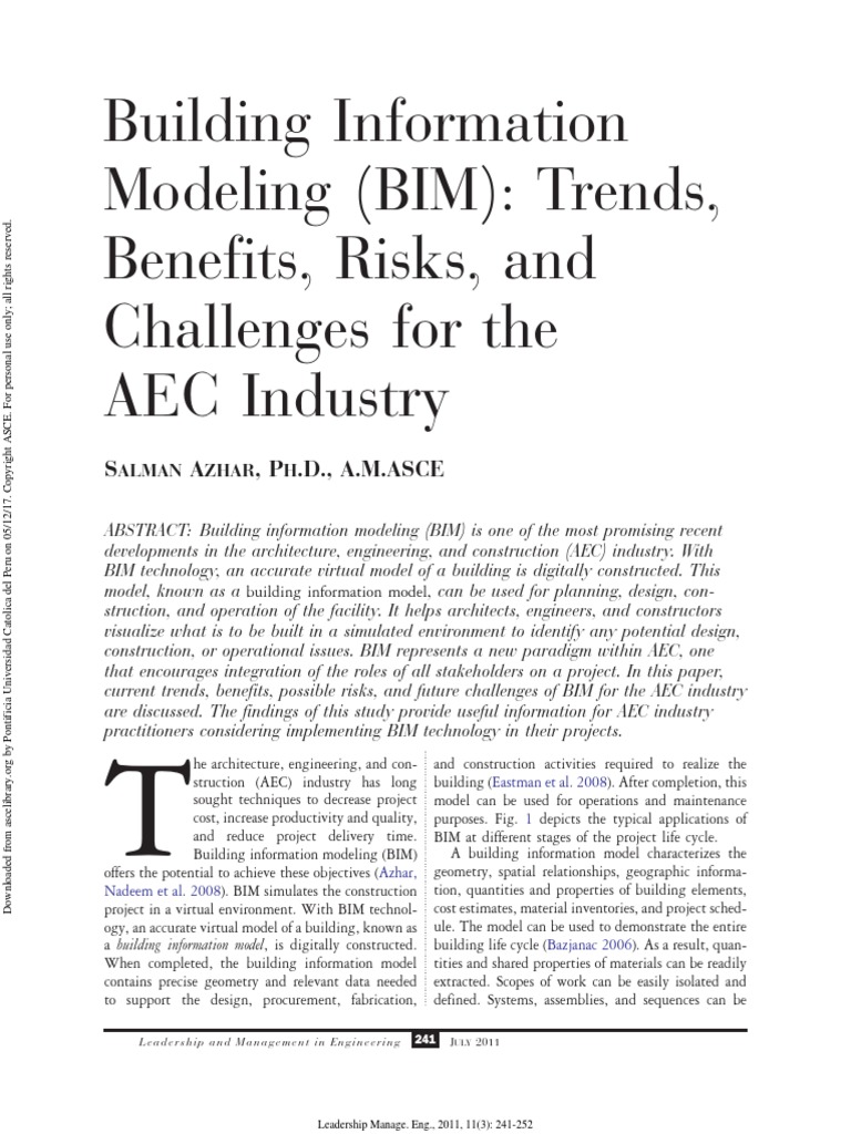 Building Information Modeling (BIM) PDF | PDF | Building Information ...
