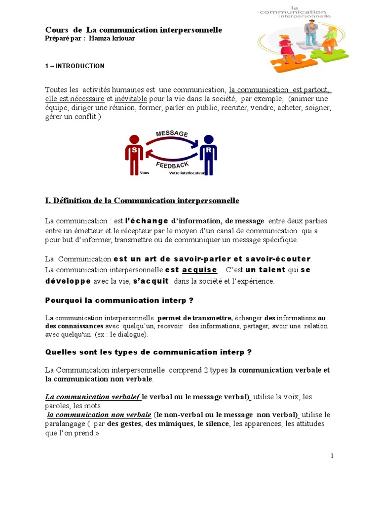 Communication interpersonnelle expliquée | PDF | Communication non ...