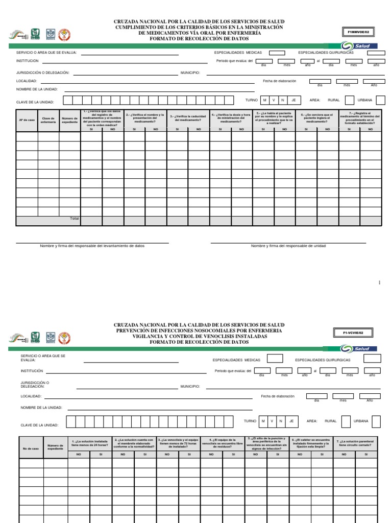 6 Indicadores De Calidadformatos Enfermería Medicamentos Con Receta