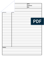 Cornell Notes Template - 0 PDF