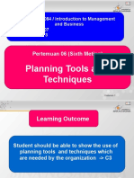 Planning Tools and Techniques: Pertemuan 06 (Sixth Meting)