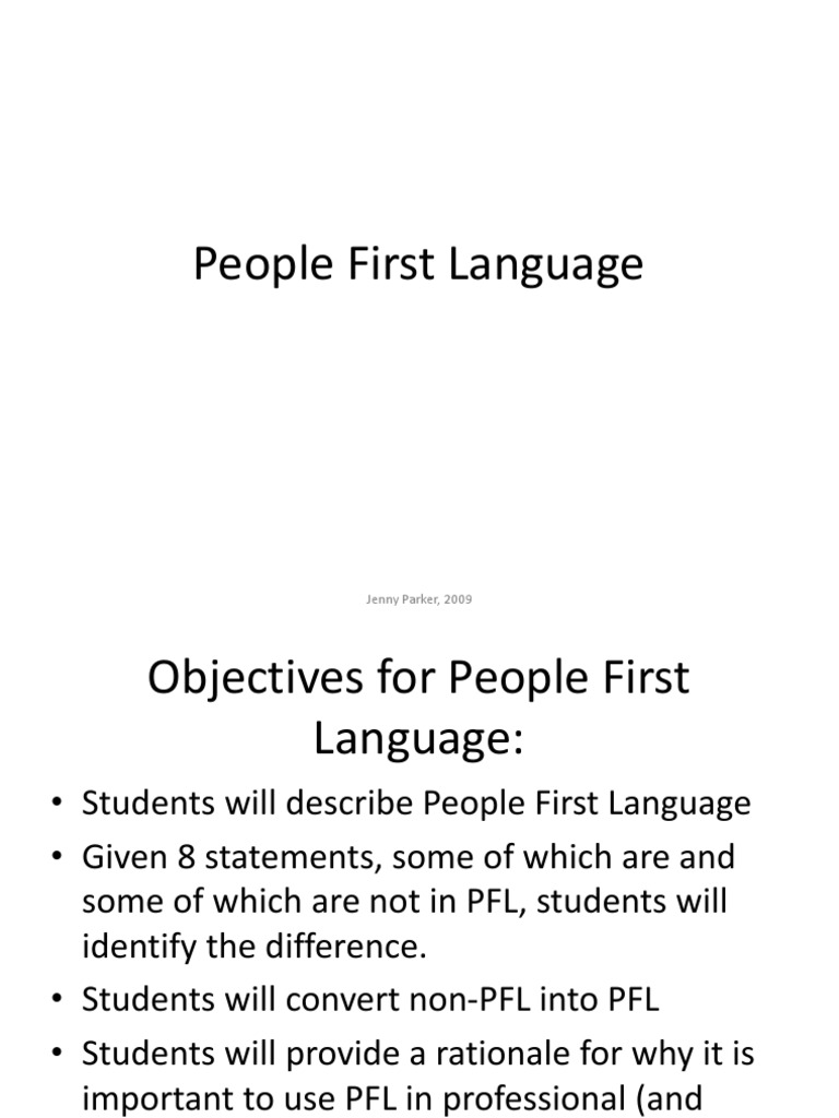 Understanding People First Language | PDF | Language Arts & Discipline