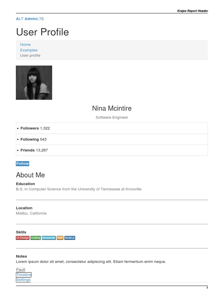 User Profile: Nina Mcintire | PDF | Computers