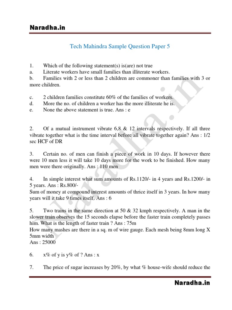 Tech mahindra fresher test image