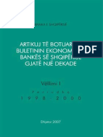 Artikuj Te Botuar Ne Buletinin Ekonomik Te Bankes Se Shqiperise Gjate Nje Dekade Vellimi I