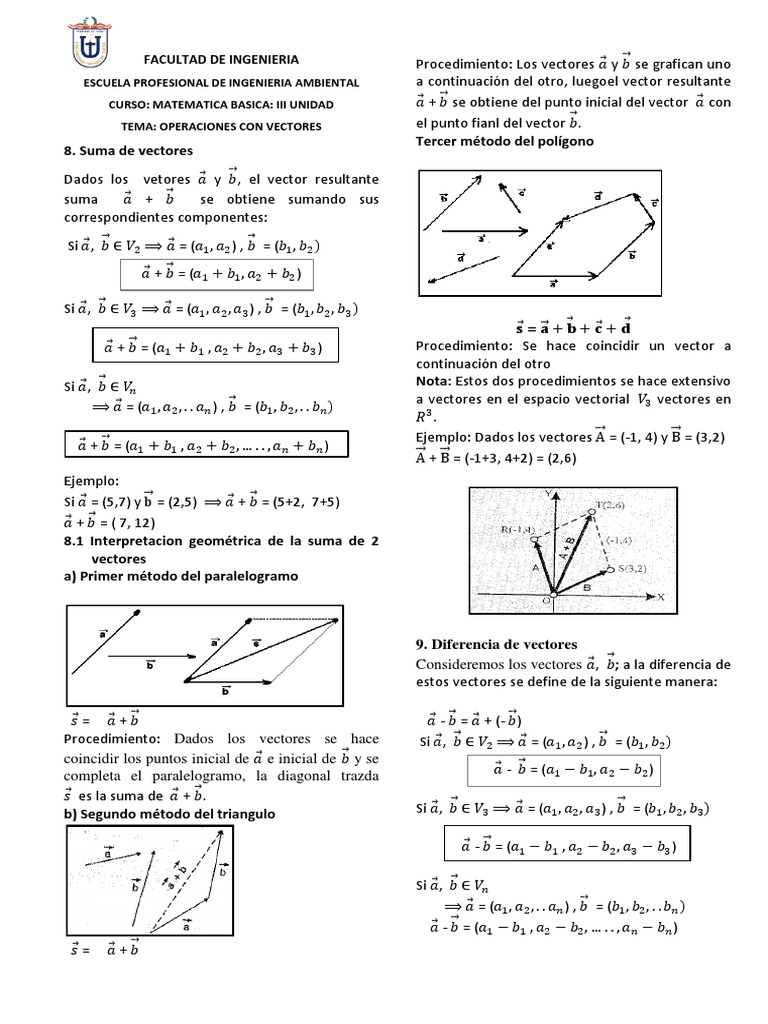 Teoria Vectores Clase 2 | PDF | Espacio vectorial | Vector Euclidiano