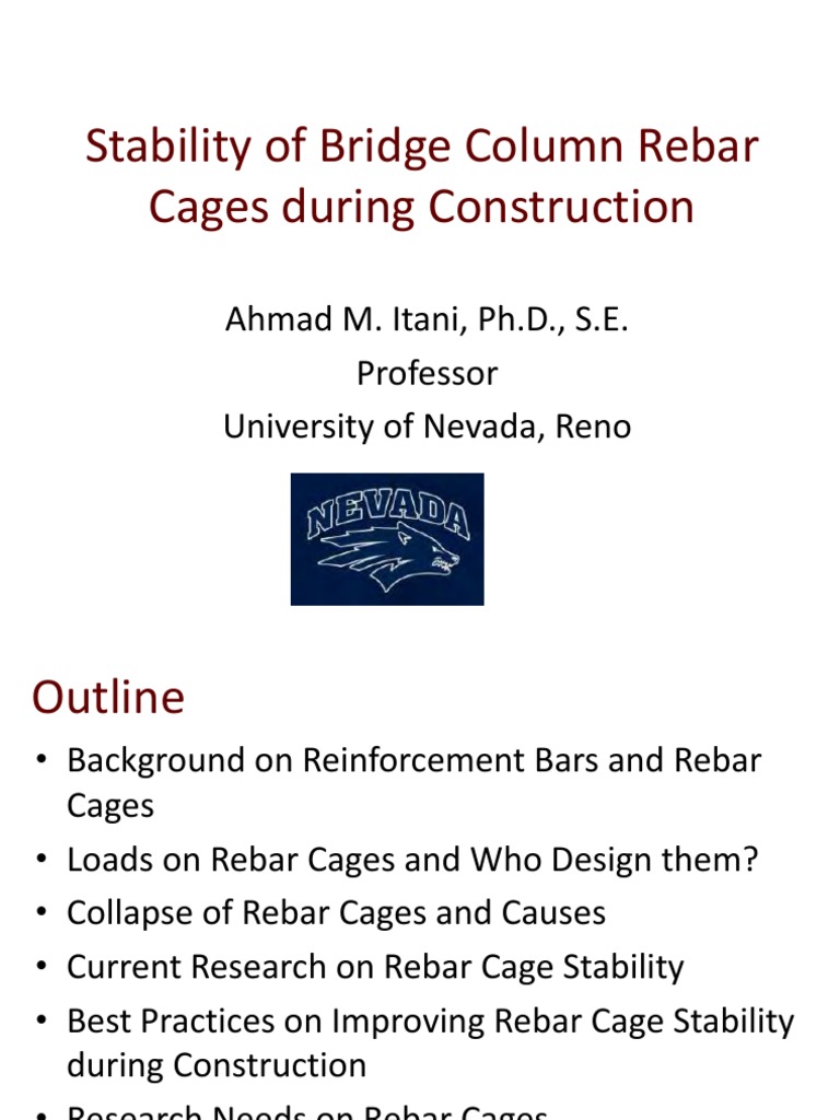 LIB101580 Stability of Bridge Column Rebar Cages During Construction