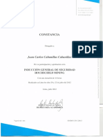 Certificado de Induccion General de Seguridad - Juan Carlos Cabanillas PDF
