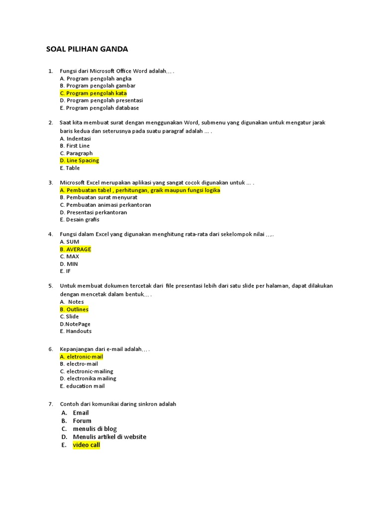 Soal Usbn Simdig P 1 Kunci