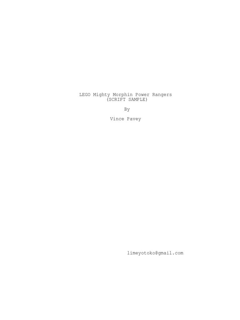 LEGO Mighty Morphin Power Rangers - (SCRIPT SAMPLE) | PDF | Leisure ...