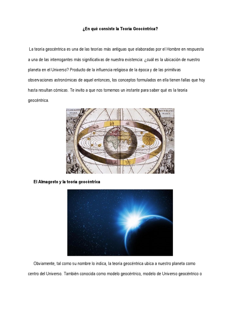 En Qué Consiste La Teoría Geocéntrica Big Bang Universo