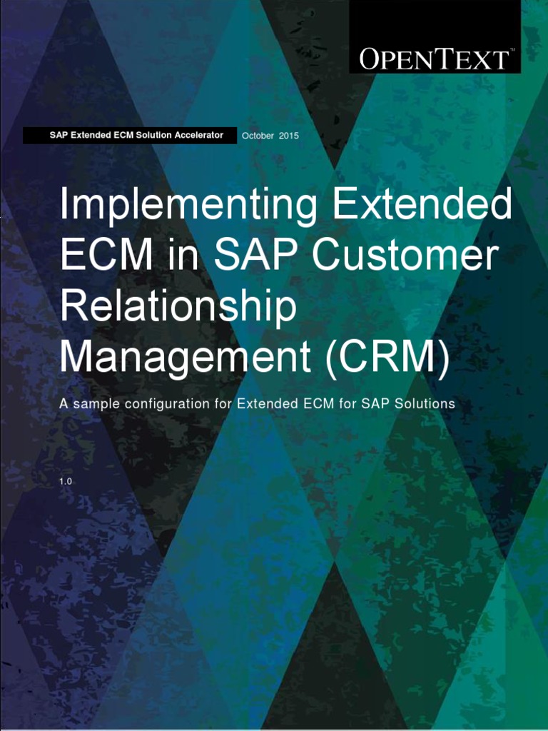 SAP Extended ECM Solution Accelerator For SAP CRM PDF Customer