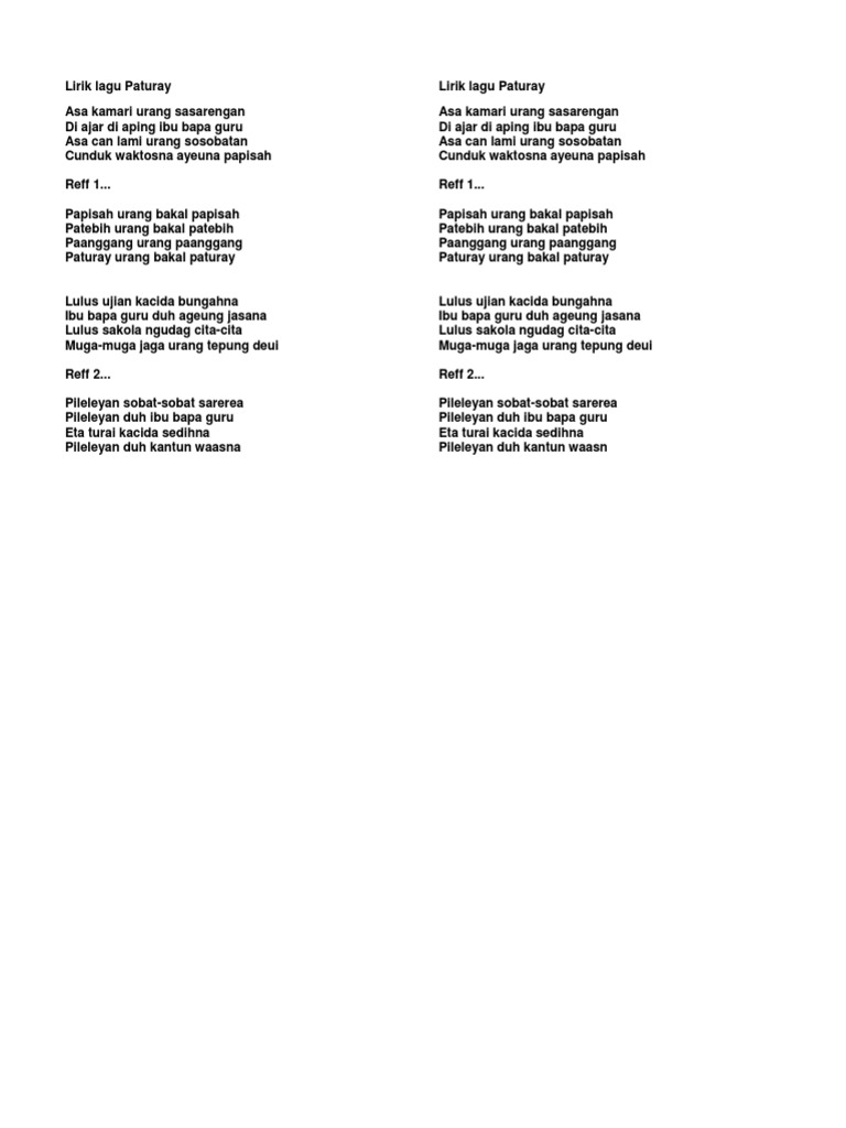 Lirik Lagu Paturay