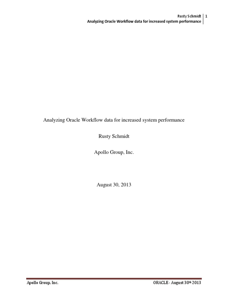 Optimizing Oracle Workflow Data Management | PDF | Metadata | Sql