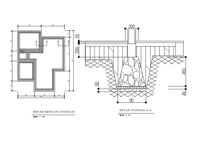 Denah Pondasi Dan Detail Pondasi Denah Pondasi Dan Detail Pondasi
