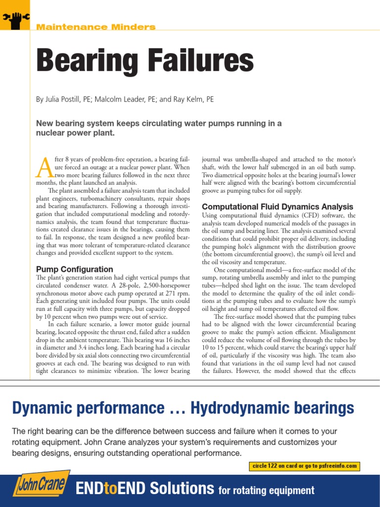 Bearing Failures PDF Bearing (Mechanical) Pump
