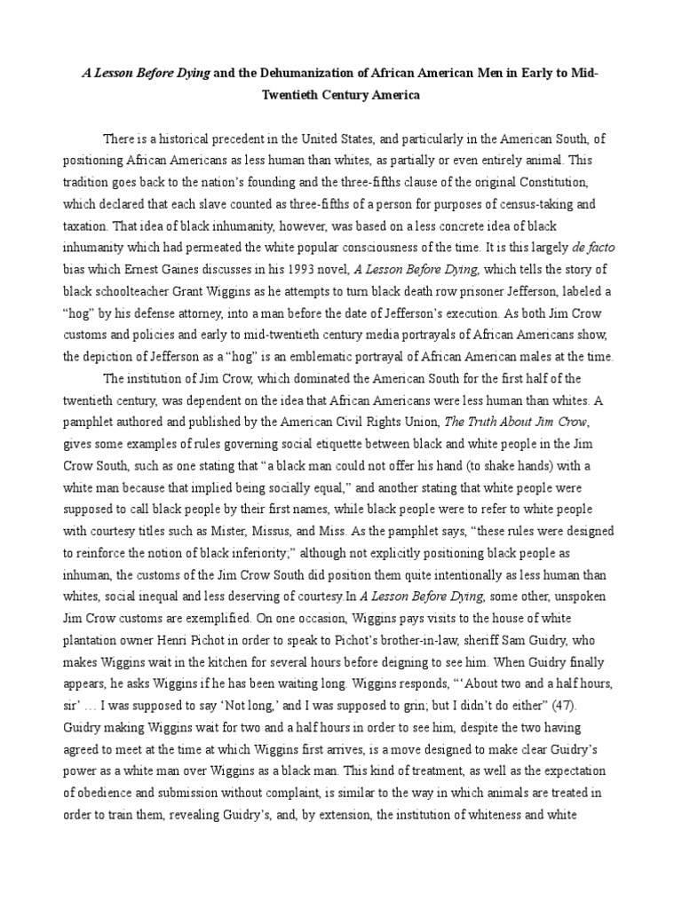 a lesson before dying essay