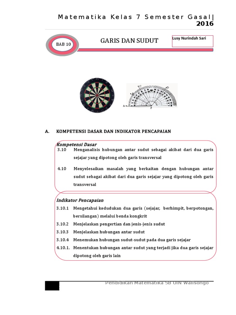 Lusi Nurindah Sari Garis Dan Sudut Matematika Islam Docx