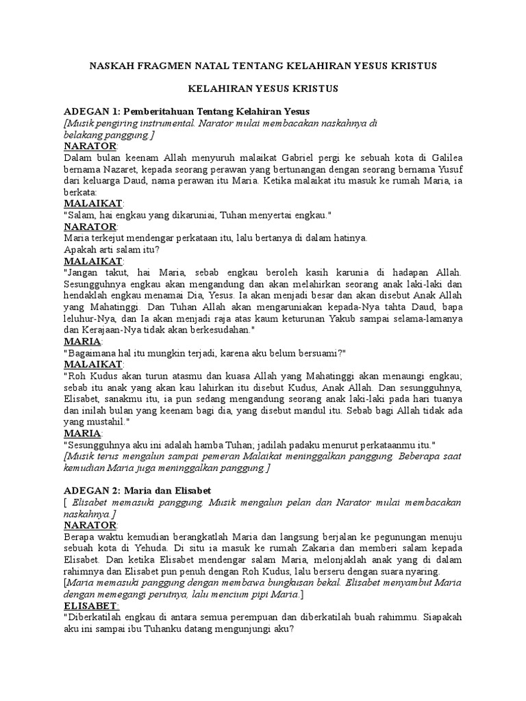 Naskah Fragmen Natal Tentang Kelahiran Yesus Kristus
