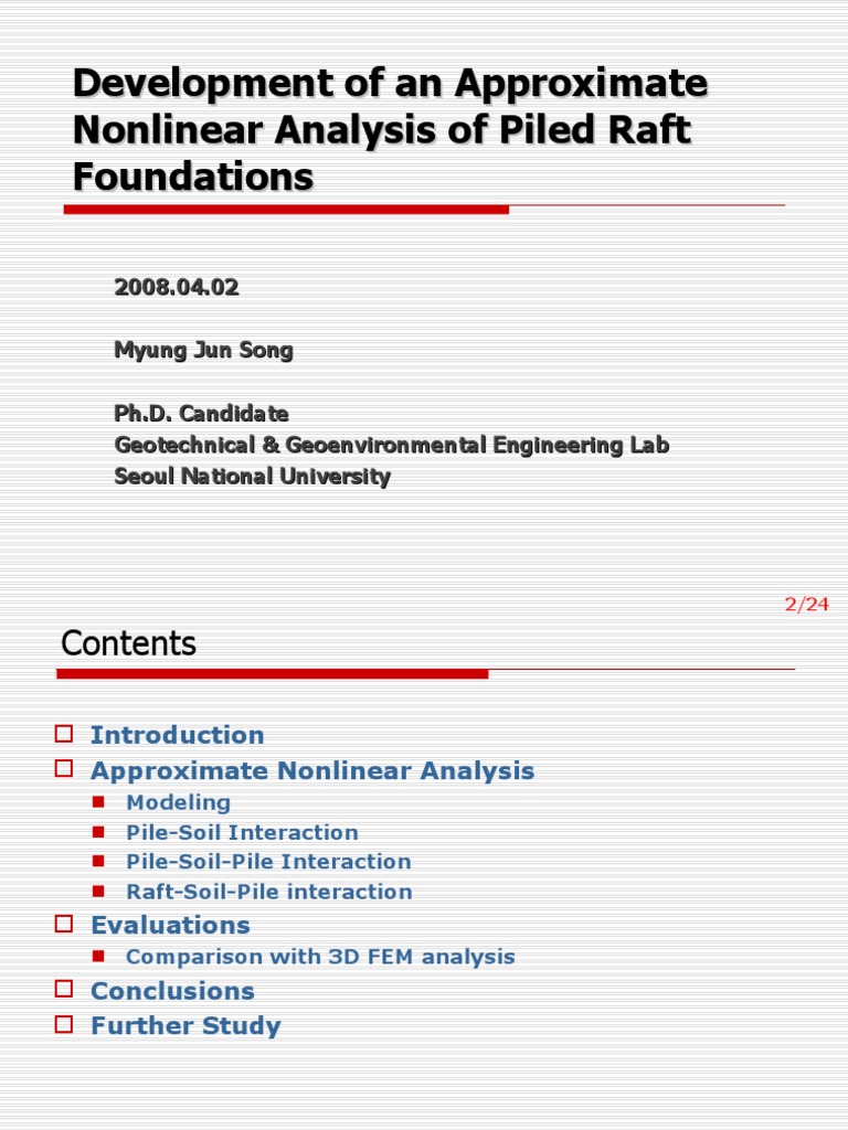 Nonlinear Analysis of Piled Raft Foundations | PDF | Deep Foundation ...