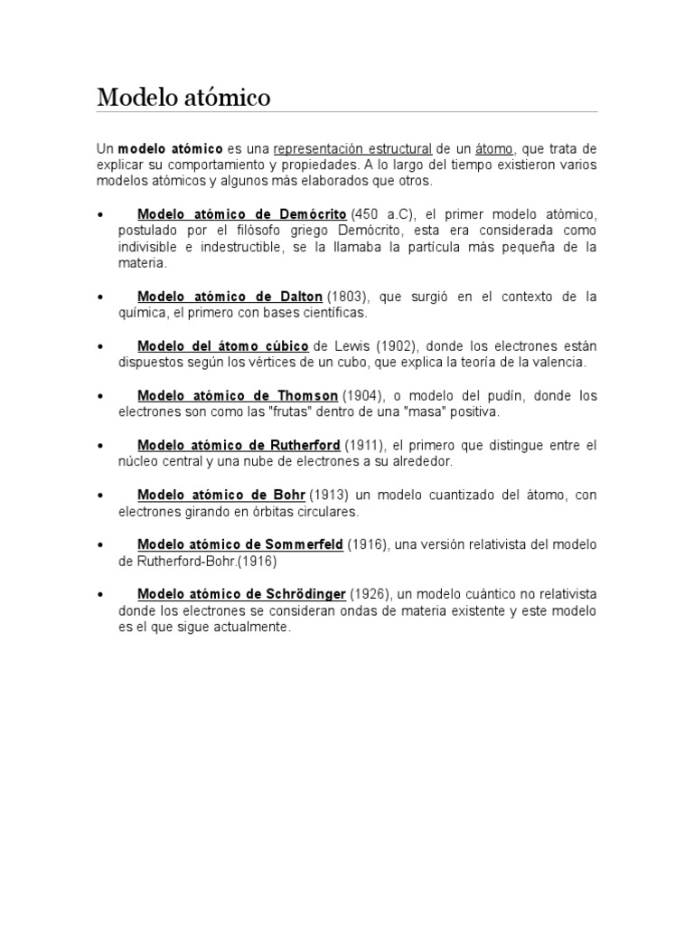 Los Modelos Atomicos Atoms Electron