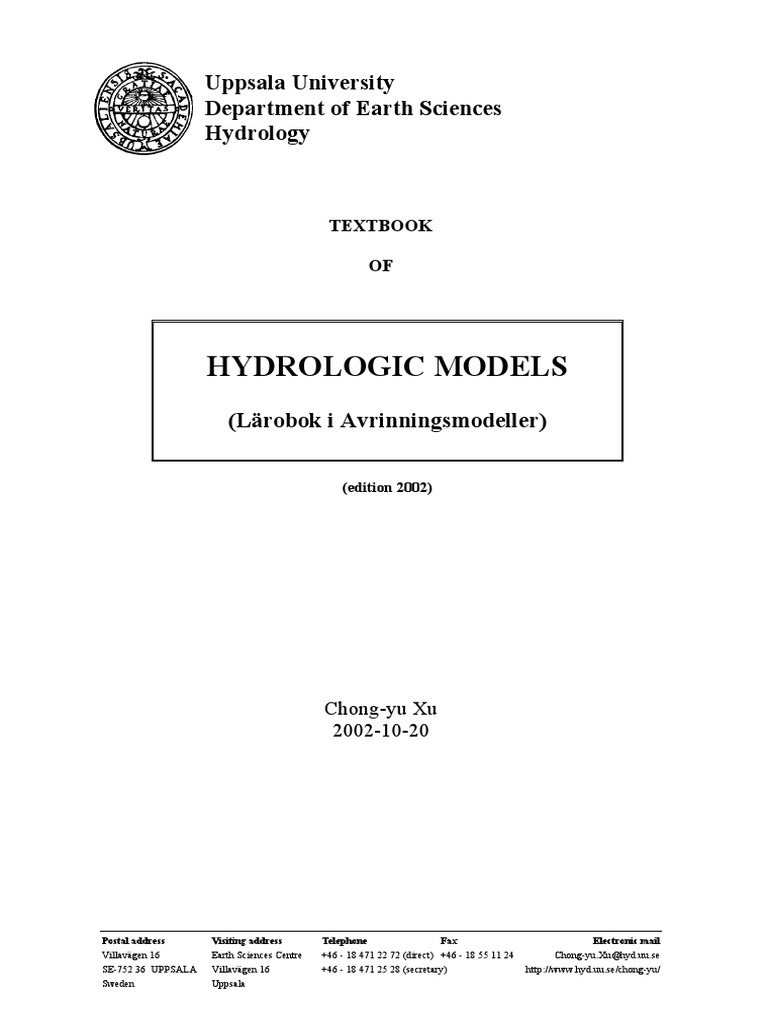 Hydrology Modelling Pdf Conceptual Model Hydrology